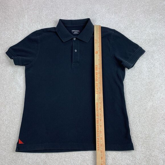 UNTUCKIT Polo Shirt Men's Size Medium Black Short Sleeve Cotton Collared Preppy - Picture 11 of 12